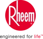 %Imagetitle% | A-Comfort Service Rheem company logo featuring the word "Rheem" in white letters on a red background.